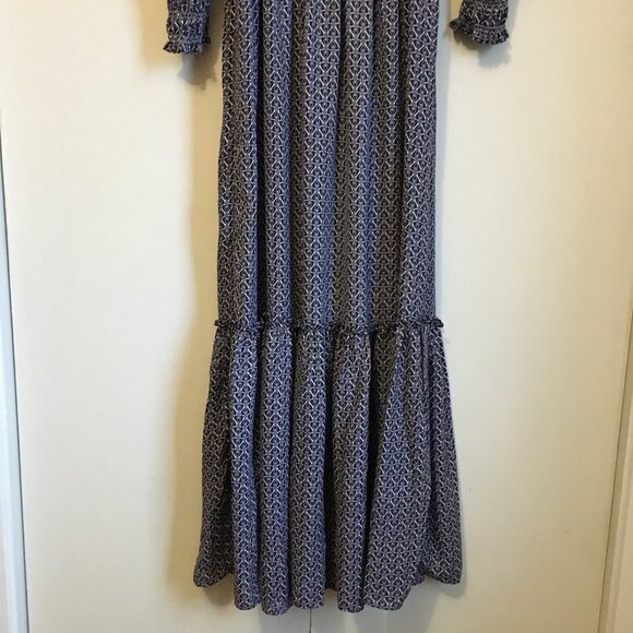 NWT Max Studio Bohemian Balloon Sleeve Mock Neck Maxi Dress - Picture 4 of 16